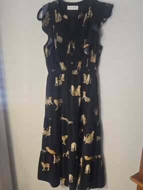 Pointstore Charlie Cheetah Flutter Sleeve Dress